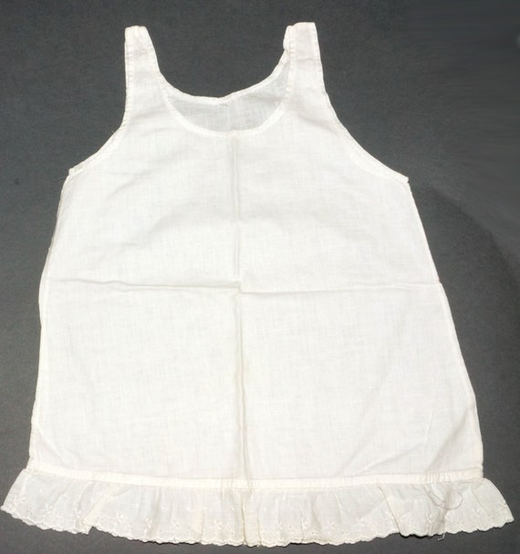 1950s Girls Cotton Ruffled Slip Vintage Retro