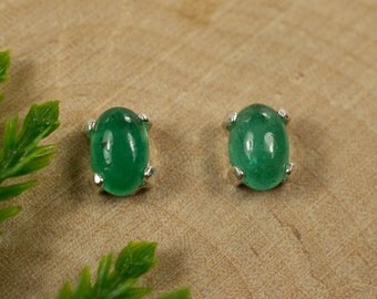 Emerald Sterling Silver Earrings