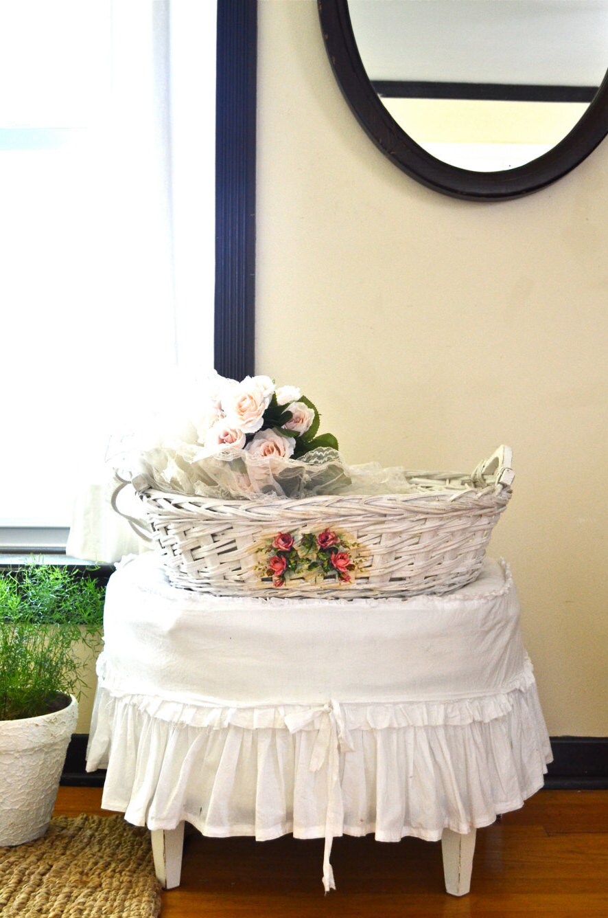 EXLARGE romantic storage basketBathroom towel basketShabby