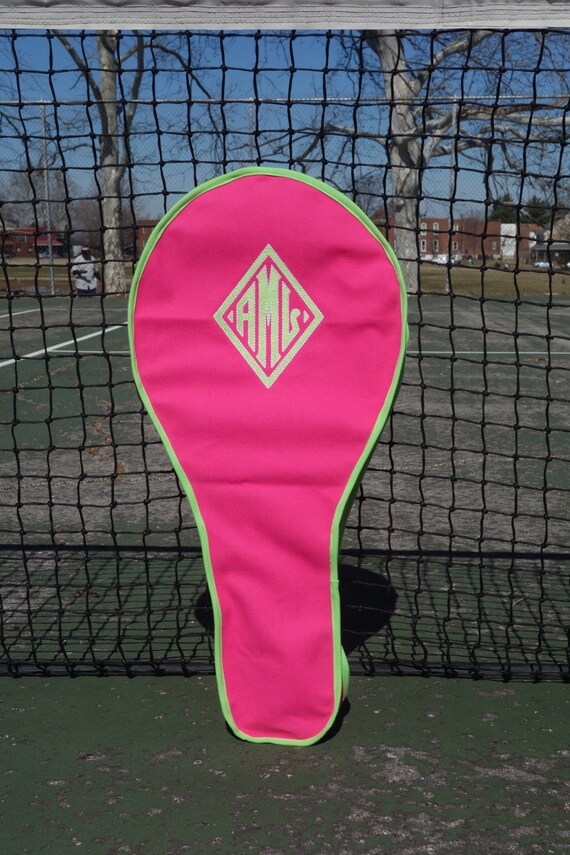 tennis racket cover with diamond monogram