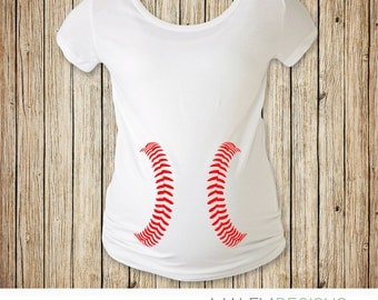 Baseball Maternity Shirt, Halloween Maternity Shirt, Maternity Baseball Shirt, Maternity Costume, Pregnant Halloween Costume, Pregnant Shirt