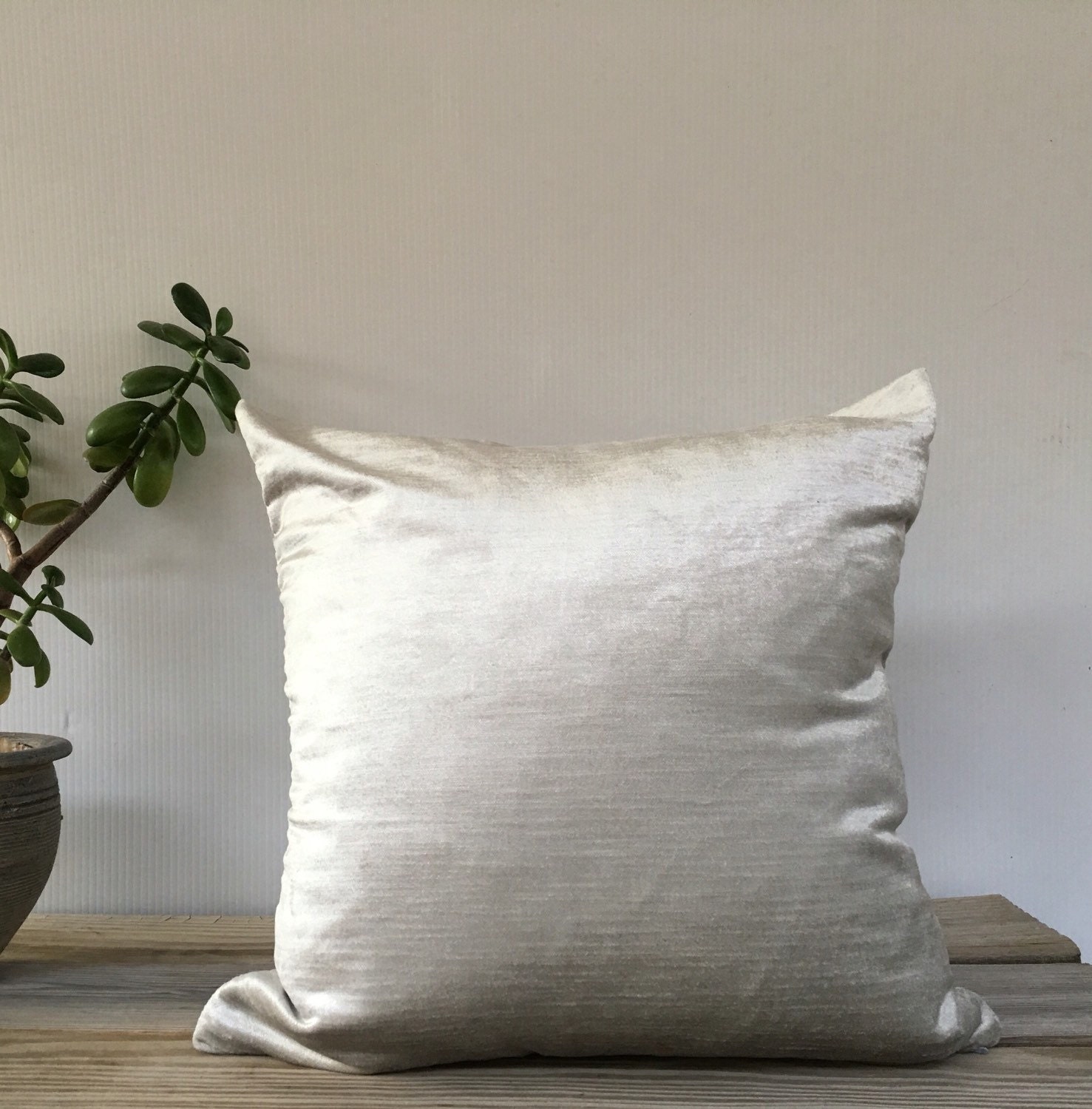 Silver Velvet Pillow Designer Pillow COVER One Velvet pillow