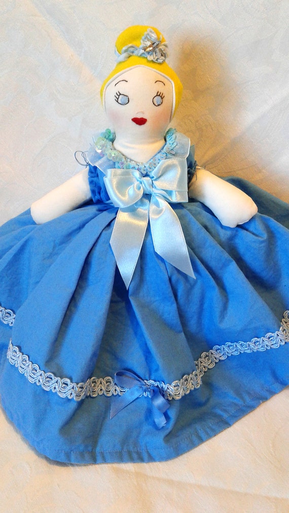 Topsy Turvy Cinderella Cloth Doll 36 cms felt hair dressed