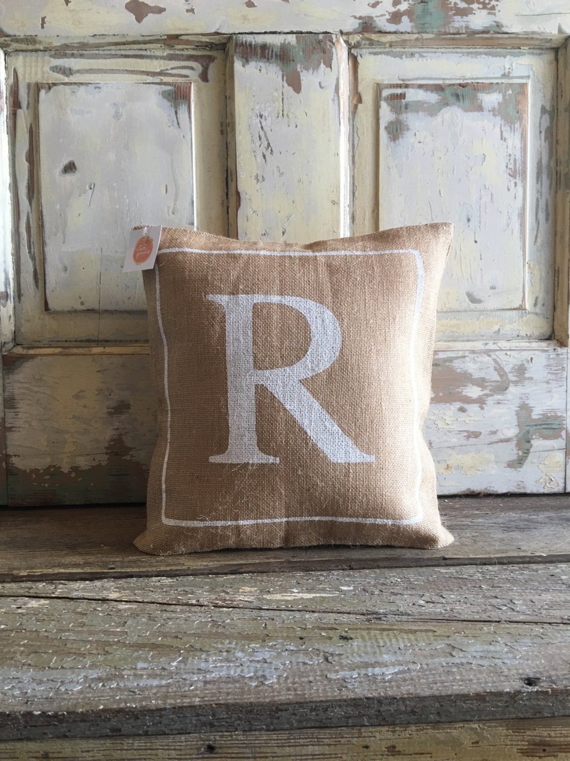 Pillow Cover Monogram pillow Burlap Pillow Wedding gift