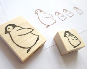 Penguin stamps, Animal rubber stamps, Christmas decor, Gift wrapping, Scrapbooking, Wrapping paper, Baby shower stamp, Winter wedding, Kawai