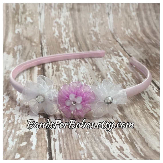 HEADBAND ATTACHED BEADED IN LIGHT PINK SATIN 427356