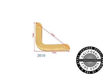Gold Metal Bag Corner, 54 mm x 54 mm x 76 mm End Corners, Bag Corners, (2610)
