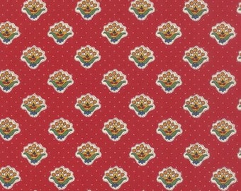 Petite Bouquet Lorraine Fabric - American Jane - Moda Fabric 21684 12 Red - 1/2 yard