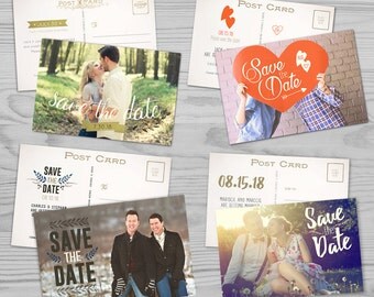 Save the Date Templates - Vintage Postcard Collection - Instant Download