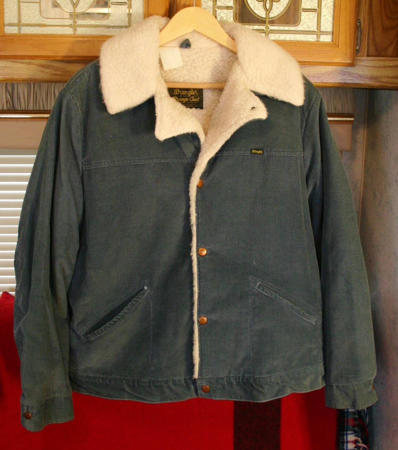 1970s Wrangler Wrange Coat Jacket Lambs Wool Lined Corduroy