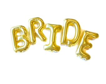 Bridal Shower Balloons BRIDE Balloon Rose Gold or Gold Letter Balloons Engagement Party BRIDAL Shower Decor Gold Foil Balloons Bachelorette