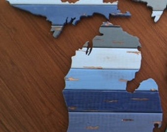 Michigan Wall Art hand cut wooden michigan wall art: the leland Michigan Wall Art hand cut wooden michigan wall art: the leland