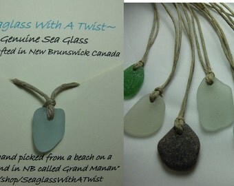 Surfer choker, natural hemp surfer sea glass necklace, beach glass choker necklace, SeaglassWithATwist