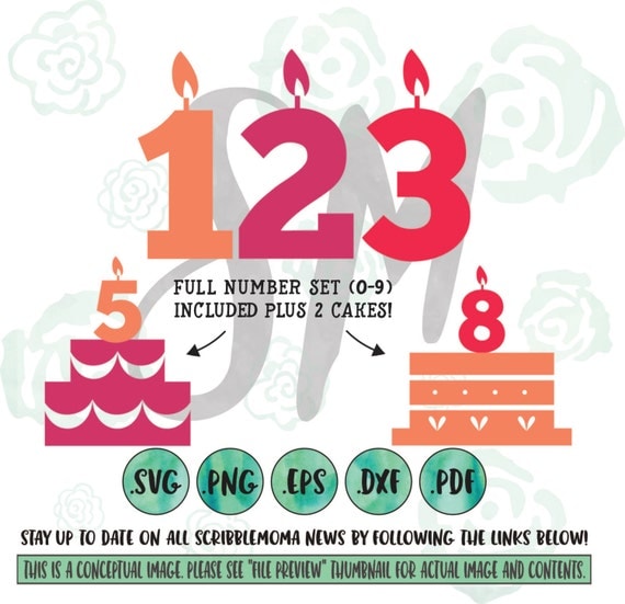 Download Birthday SVG Birthday Candle Numbers 0-9 Birthday by ...