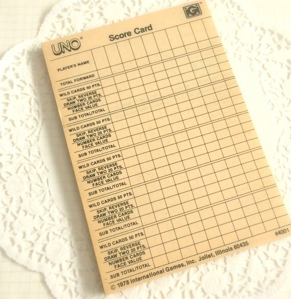 Uno Score Sheet Template Printable Uno Score Card Printable Uno Score