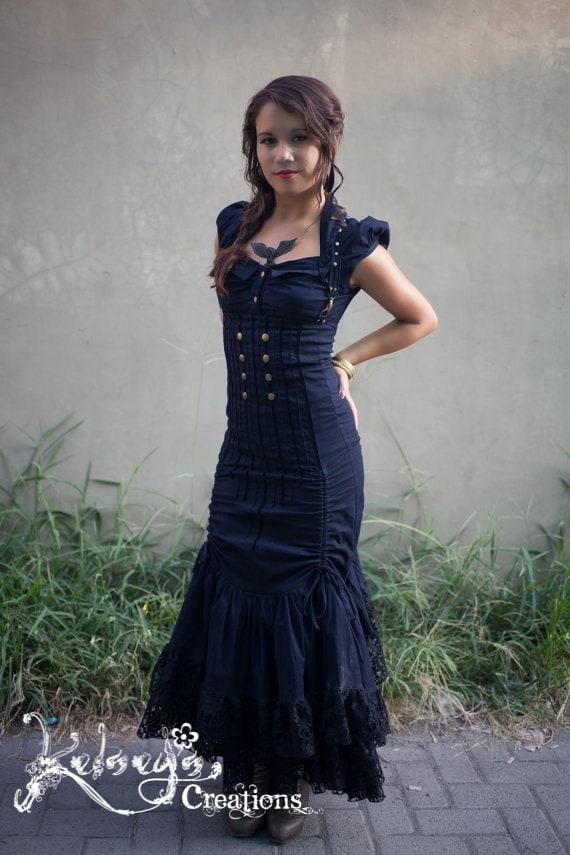 High Waisted Skirt - XSmall, Black, Victorian, Steampunk, Burning Man, Black Dress, Ruffled Skirt, Brass, Boho, Burning Man, Victory Skirt by KelseysCreationsShop steampunk buy now online
