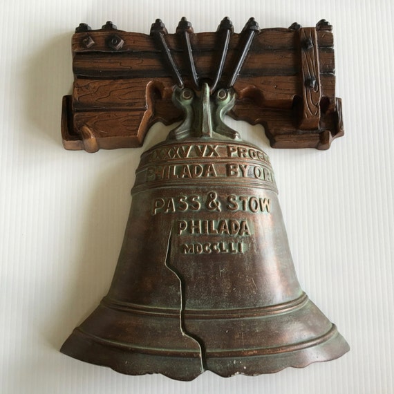 Vintage Sexton Cast Metal Liberty Bell Wall Hanging From The