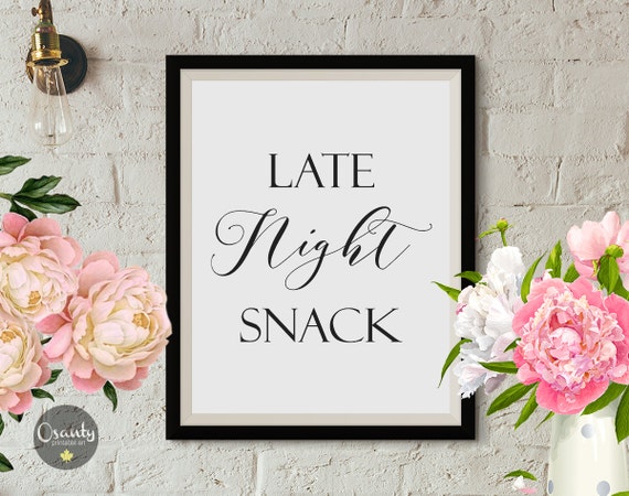 Late Night Snack Snack Bar Sign Wedding Signs Reception By Osanty