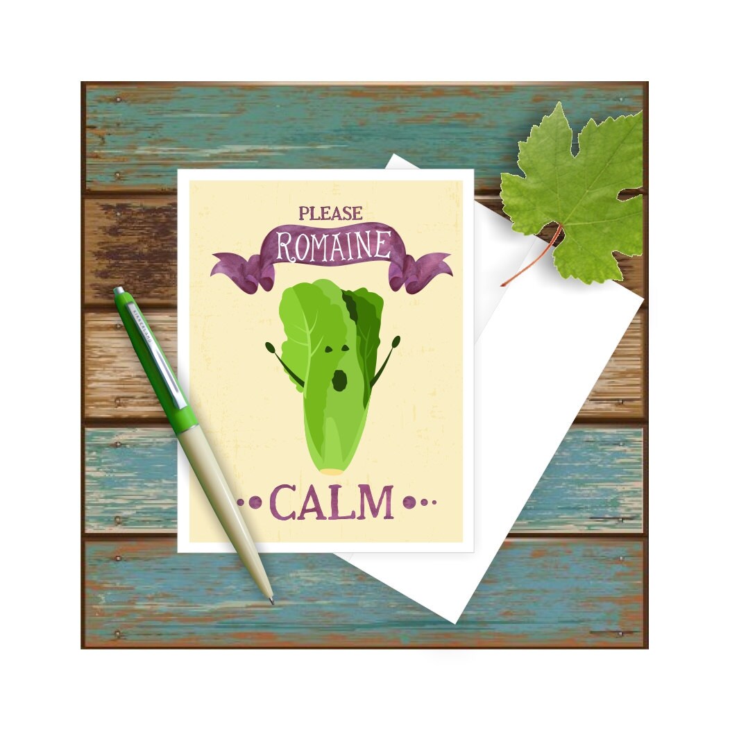 Please Romaine Calm Card Funny Greeting Card Funny