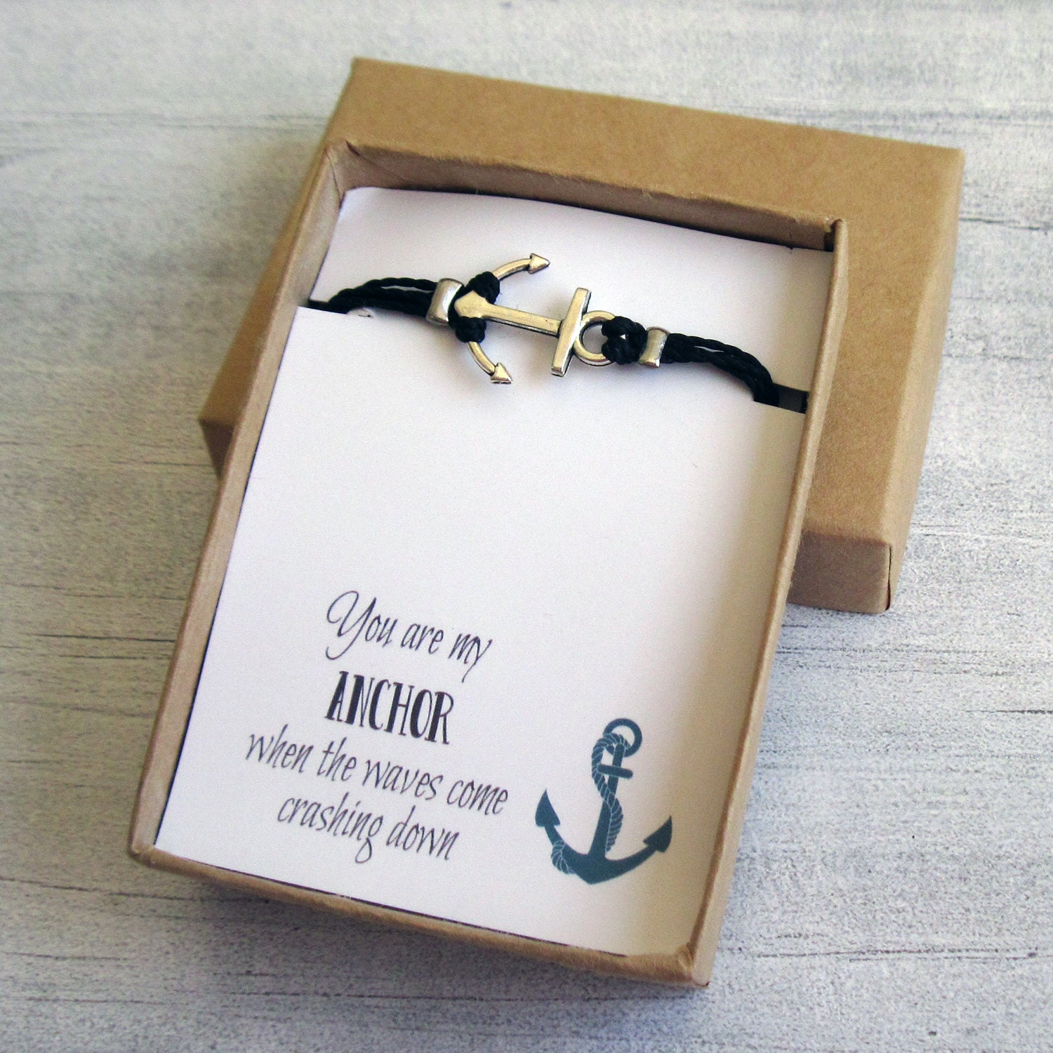 Silver Anchor Bracelet Gift For Him Men's Nautical