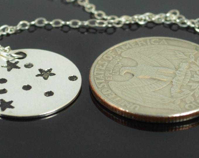 Sterling Silver Aquarius Necklace, Aquarius Necklace, Sterling Silver, Aquarius Constellation, Star Jewelry, Zodiac Pendant, Silver Pendant