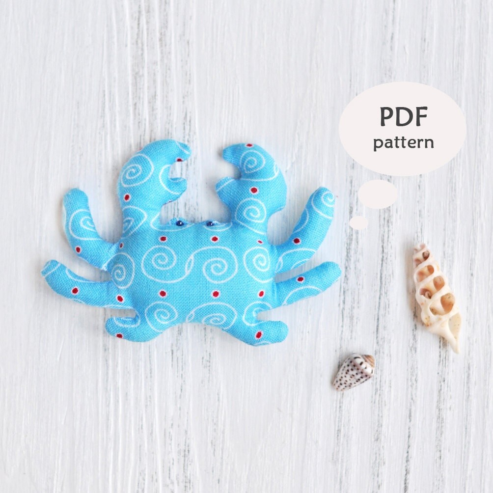 Crab Sewing Pattern. Stuffed Animal Pattern. Stuffed Animal