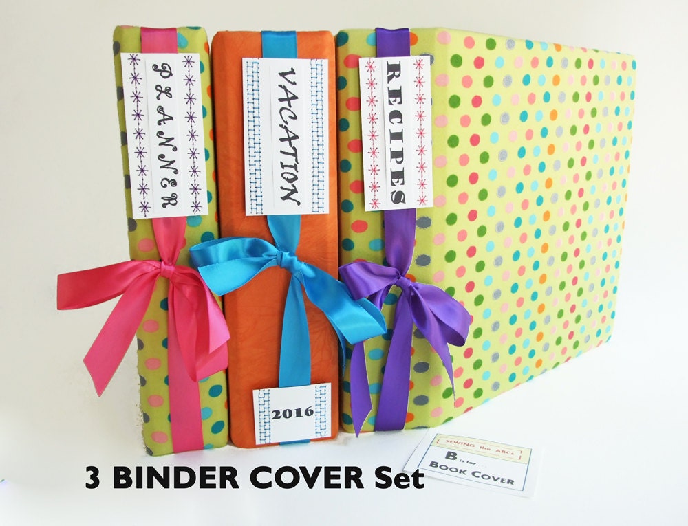 3 Ring Binder Cover Set Stretch Fabric Binder by SEWINGtheABCs