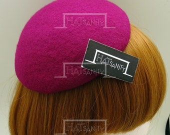 ELEGANT x TRENDY Fashion Plain Wool Felt Mini Beret Fascinator DIY - Magenta