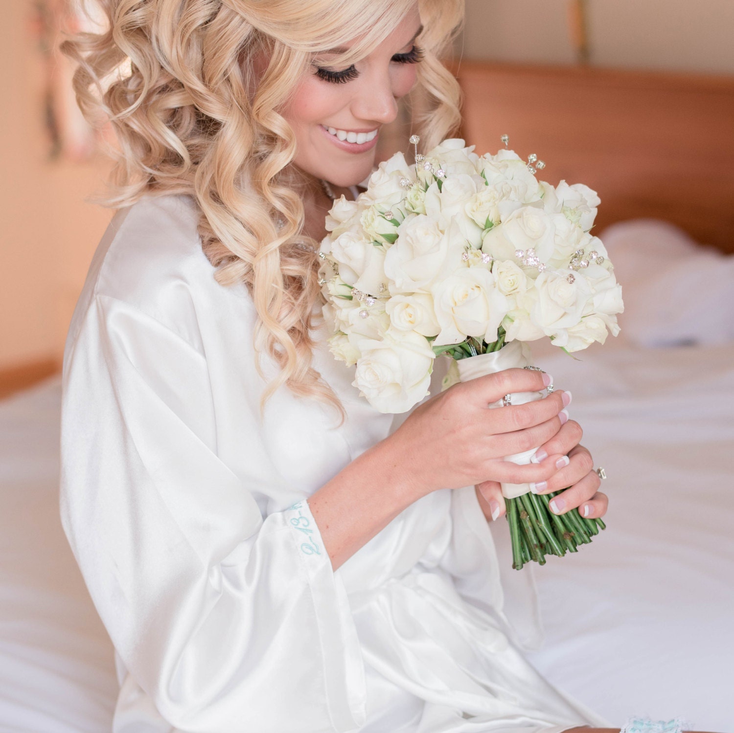 personalized satin bridal robes