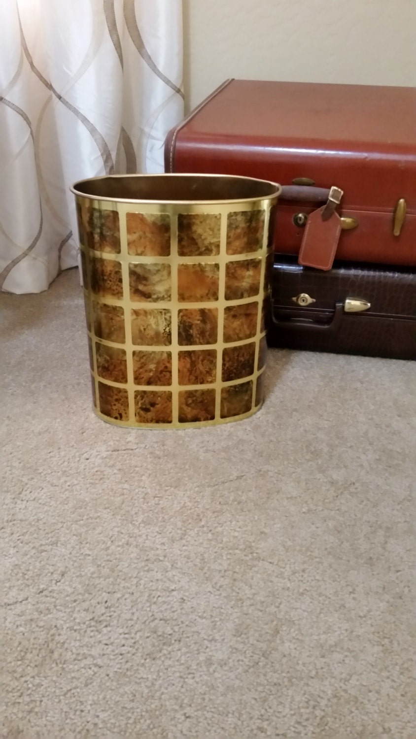 Office Trash Can Gold Metal Trash Can Midcentury Decor Haute Juice   Il Fullxfull.857534747 Ttvn 