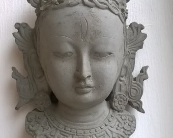 Stone Effect Buddha Head,Wall Art, Indoor Outdoor Statue, Garden Ornament, Decorative Wall Statue, Buddha Head - il_340x270.868407227_tlmb
