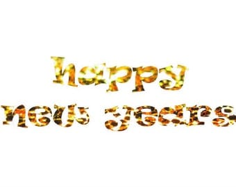 Happy New Year, New Years Clipart, Glittery New Years, New Years PNG, Gold New Years, New Year PNG, New Years Eve Print, Holiday Clipart