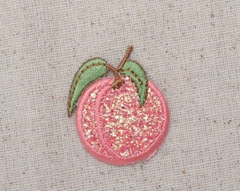 Peach - Glitter - Single - Shimmery Sparkle - Embroidered Patch - Iron on Applique - AP-511208