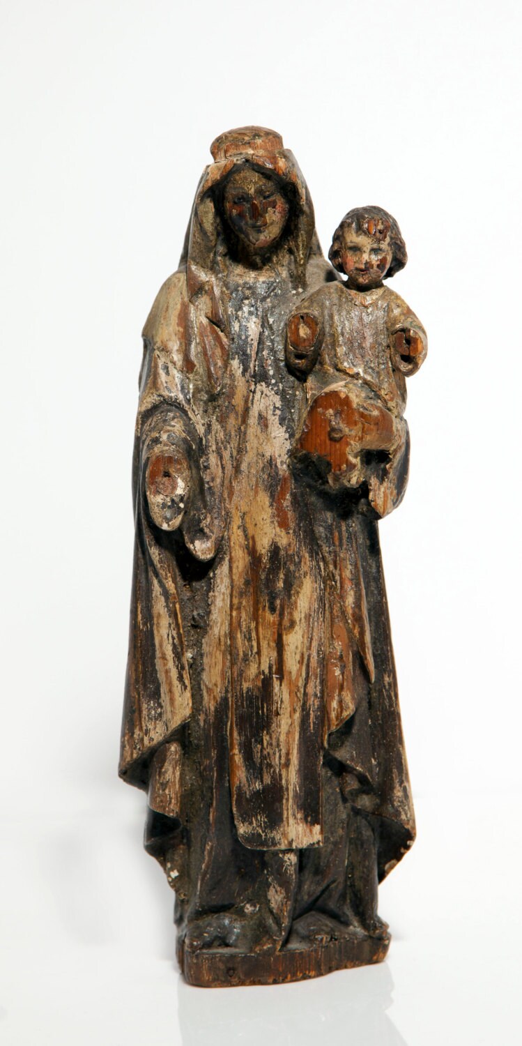 Quebec Hand Carved Church figure