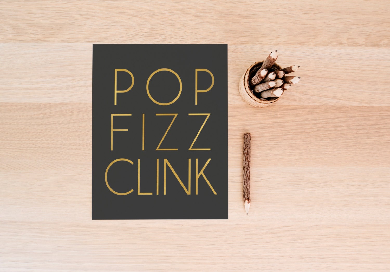PRINTABLE Art Pop Fizz Clink Typography Art Print