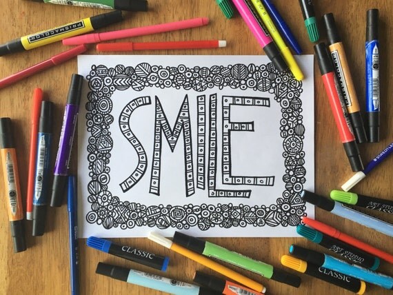 Adult Coloring Page Smile