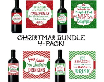 Christmas Wine Label Custom Christmas Wine Label Christmas