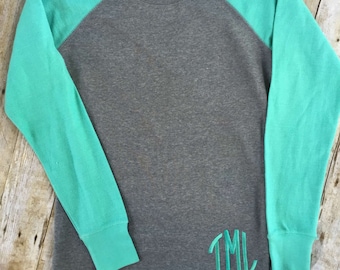 Womens Monogrammed Pullover, Raglan Fleece Sweatshirt, Womens Monogrammed Tunic Shirt, Hi Lo Fleece Tunic Sweatshirt, Christmas Gift Teen,