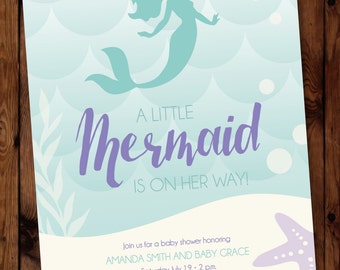 Items similar to Mermaid Invitations / Mermaid Baby Shower / Mermaid ...