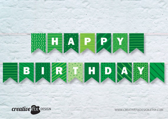 Free Printable Green Birthday Banner