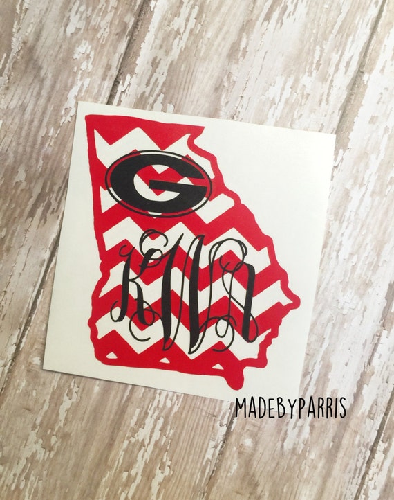 Bulldogs State Monogram Decal GA Decal by MadeByParris