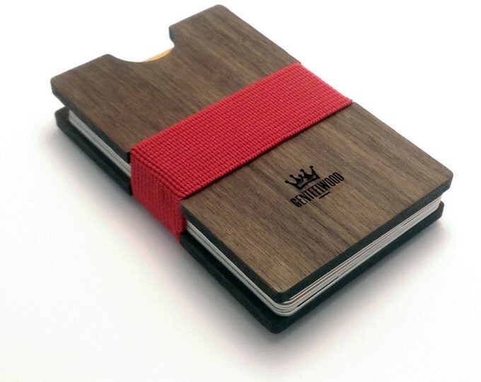 Walnut Handmade Wood Wallet - Slim wooden wallet - credit card wallet - GenteelWood wallet - Minimalistic wallet - Valentines gift