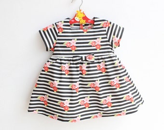 HULA HOOP Girl Baby Girl Dress sewing pattern Pdf, baby toddler dress, newborn 3 6 9 12 18 m and 1, 2 3 4 5 6 yrs Instant Download