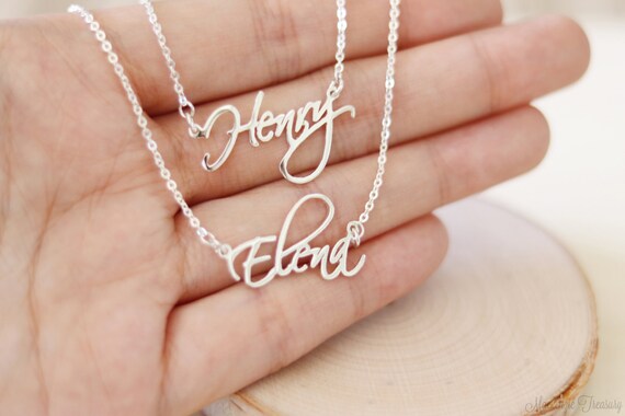 Two names necklace 2 names necklace double chain name