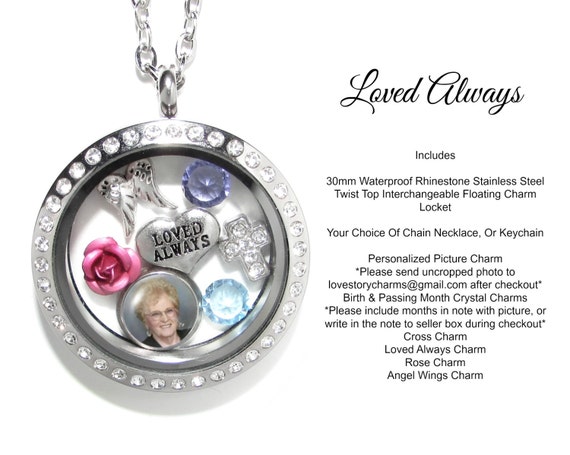 In Loving Memory Personalized Picture Charm Infinity