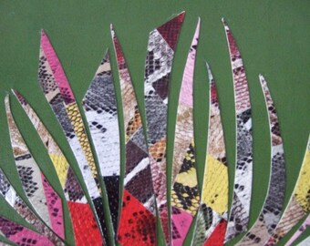 Autumn Leaves original mixed media collage wall art