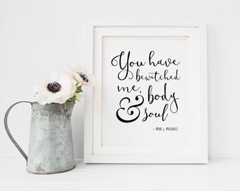 Pride and Prejudice Quote | Jane Austen | You have bewitched me | Printable Quote | Wall Decor | INSTANT DOWNLOAD 8x10 Printable Digital Art