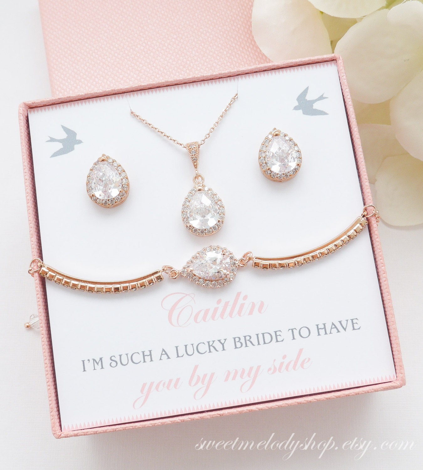 Personalized Bridesmaid Gifts Bridesmaid Jewelry Set