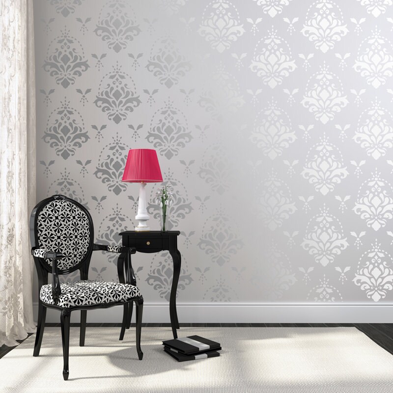 Flower Garden wall stencil large Damask wall stencil for DIY
