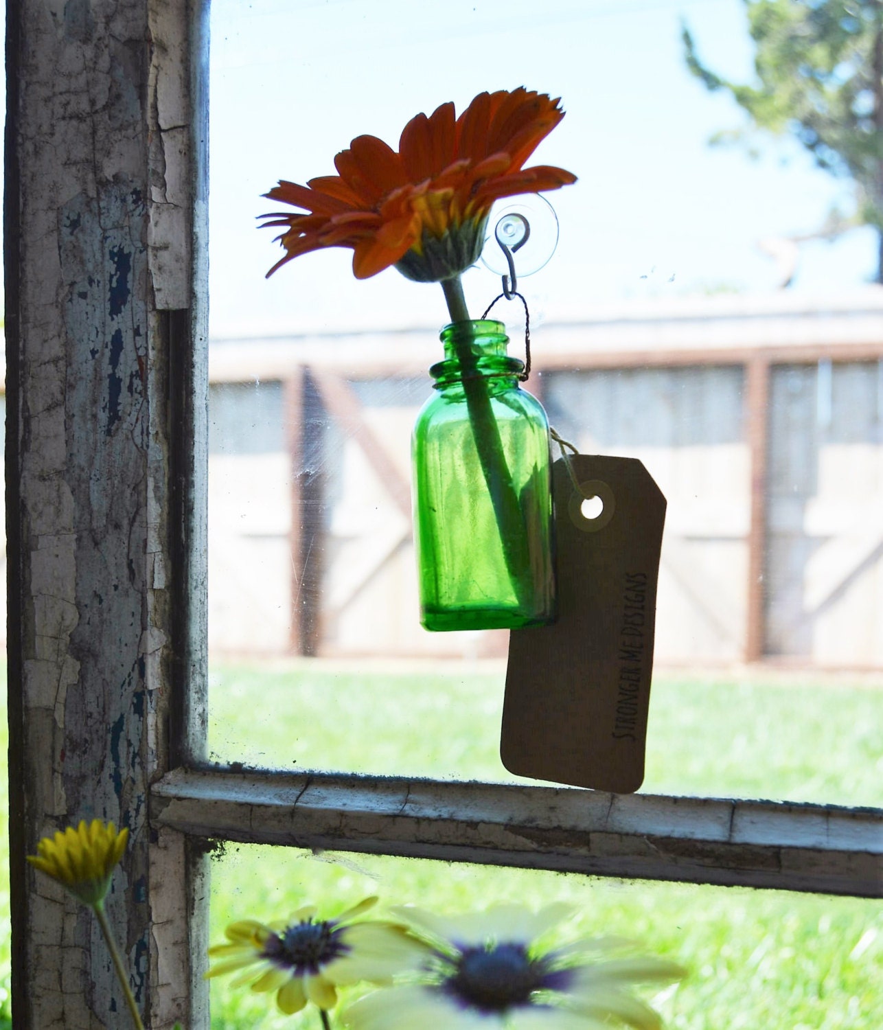 Vintage Glass Mini Window Vases by StrongerMeDesigns on Etsy